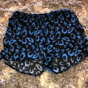 Blue and black shorts